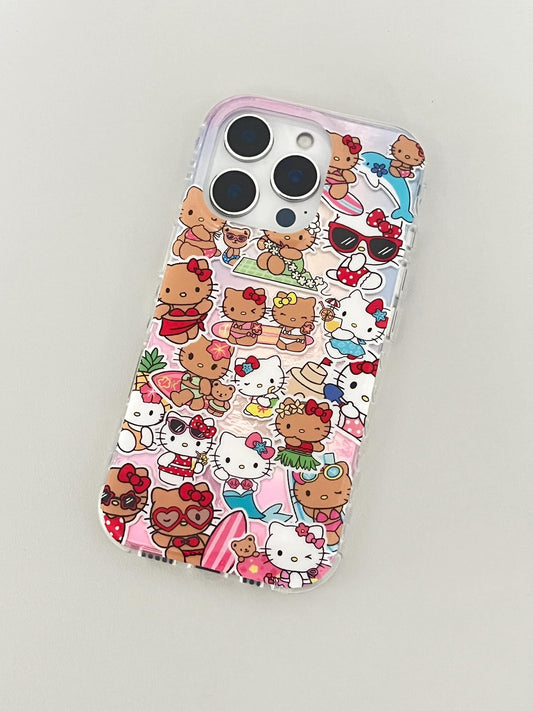 Tan Kitty Vacation Cute Kawaii Phone Case