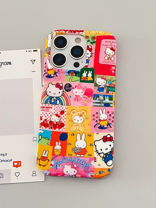 Coque de téléphone chaton colorée et mignonne kawaii