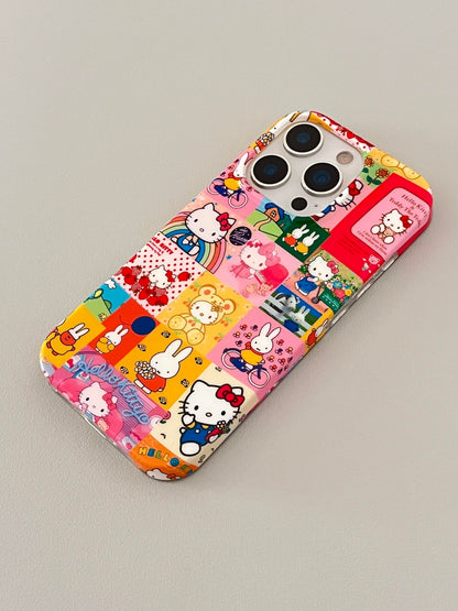 Coque de téléphone chaton colorée et mignonne kawaii