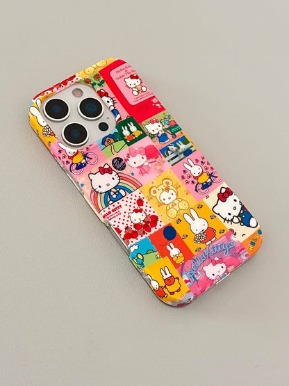 Coque de téléphone chaton colorée et mignonne kawaii