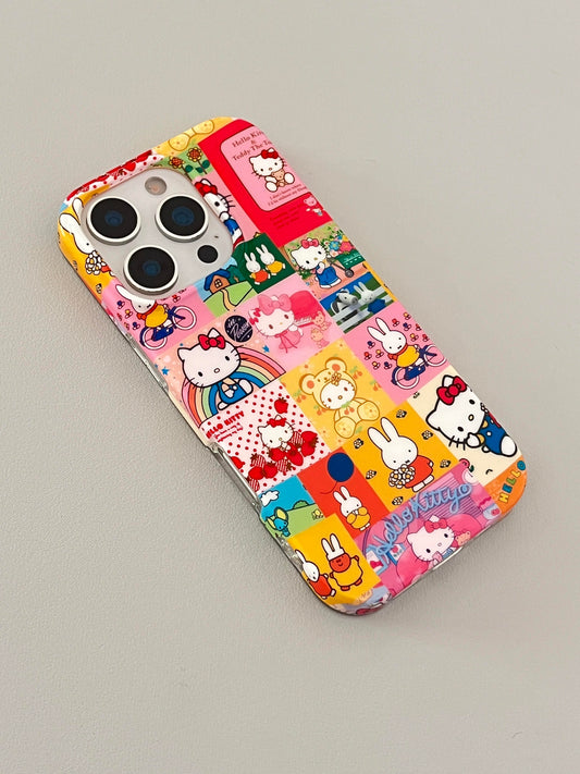 Coque de téléphone chaton colorée et mignonne kawaii