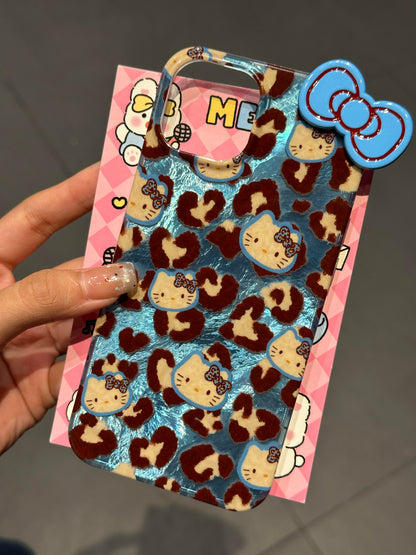 Kitty Blue Leopard Cute Kawaii Phone Case