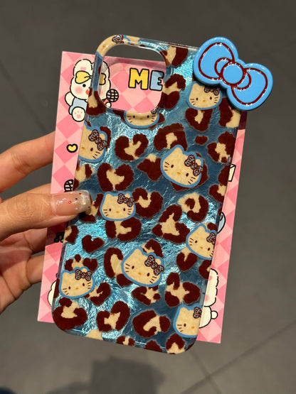 Kitty Blue Leopard Cute Kawaii Phone Case