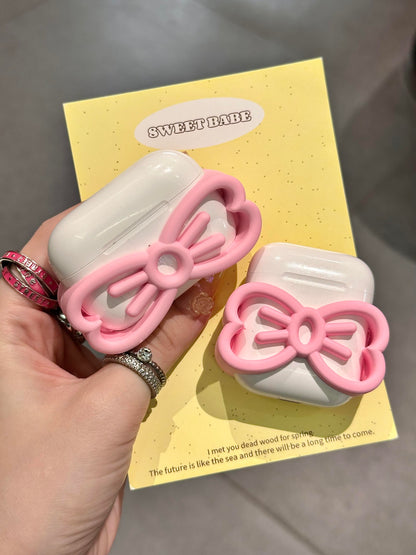 Pink Bow Shape Cute Kawaii AirPods Case