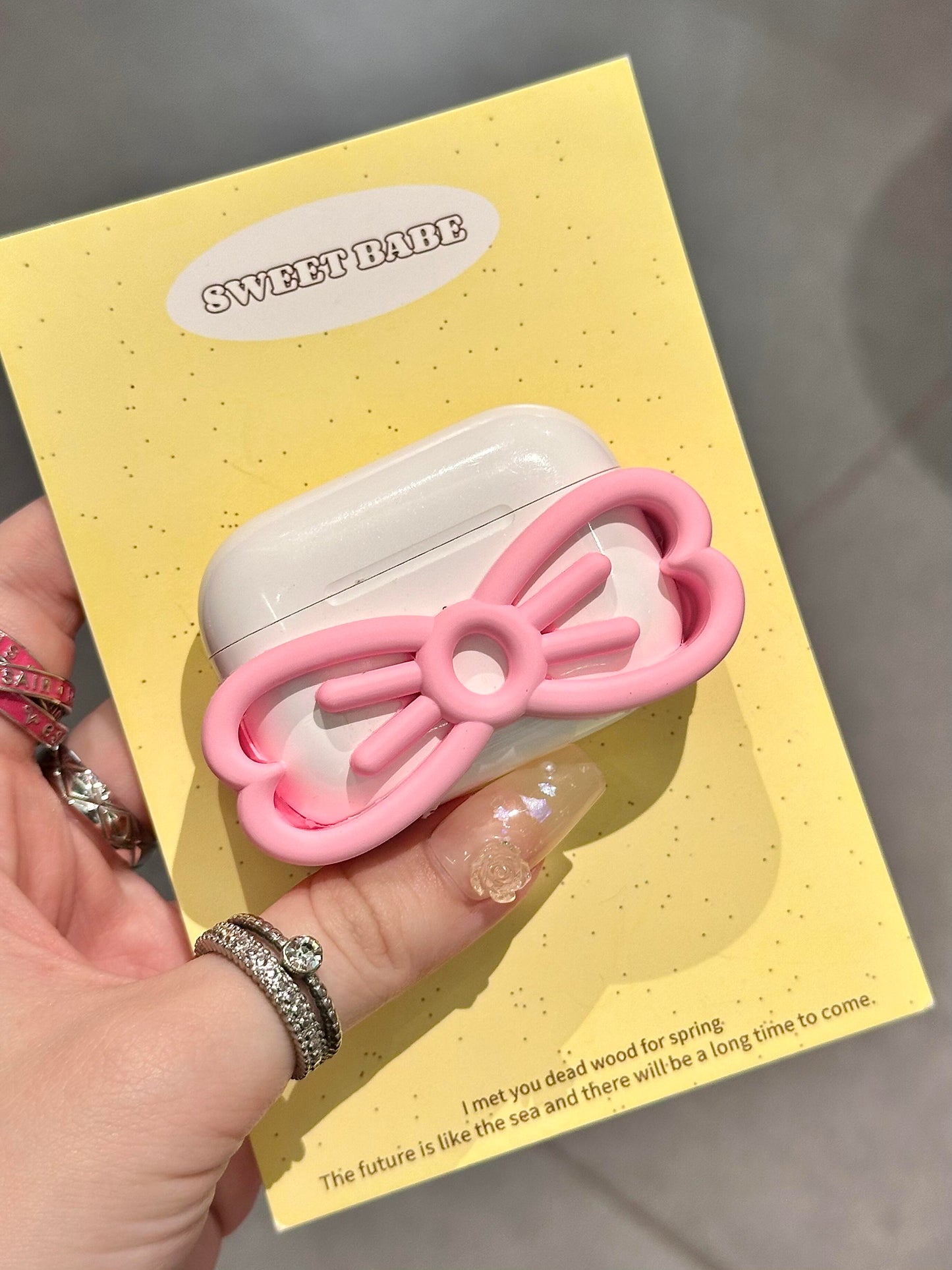 Pink Bow Shape Cute Kawaii AirPods Case