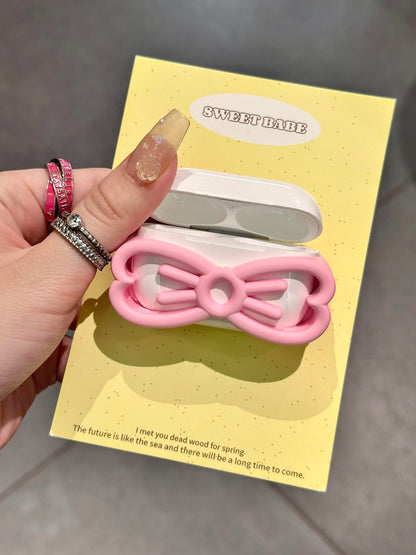Pink Bow Shape Cute Kawaii AirPods Case