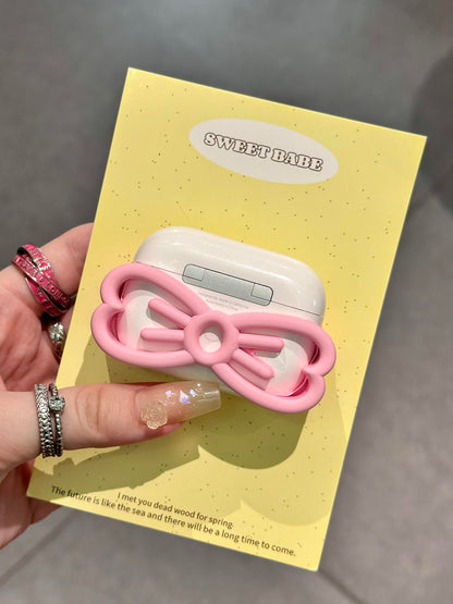 Pink Bow Shape Cute Kawaii AirPods Case