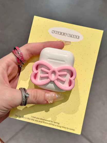 Pink Bow Shape Cute Kawaii AirPods Case