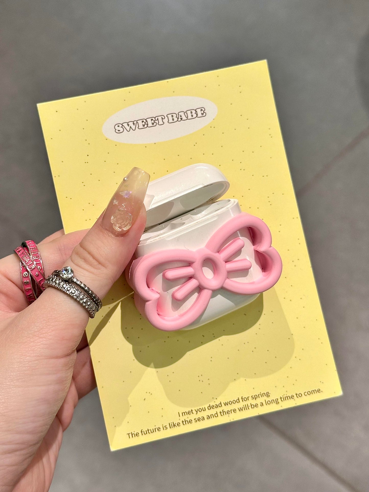 Pink Bow Shape Cute Kawaii AirPods Case