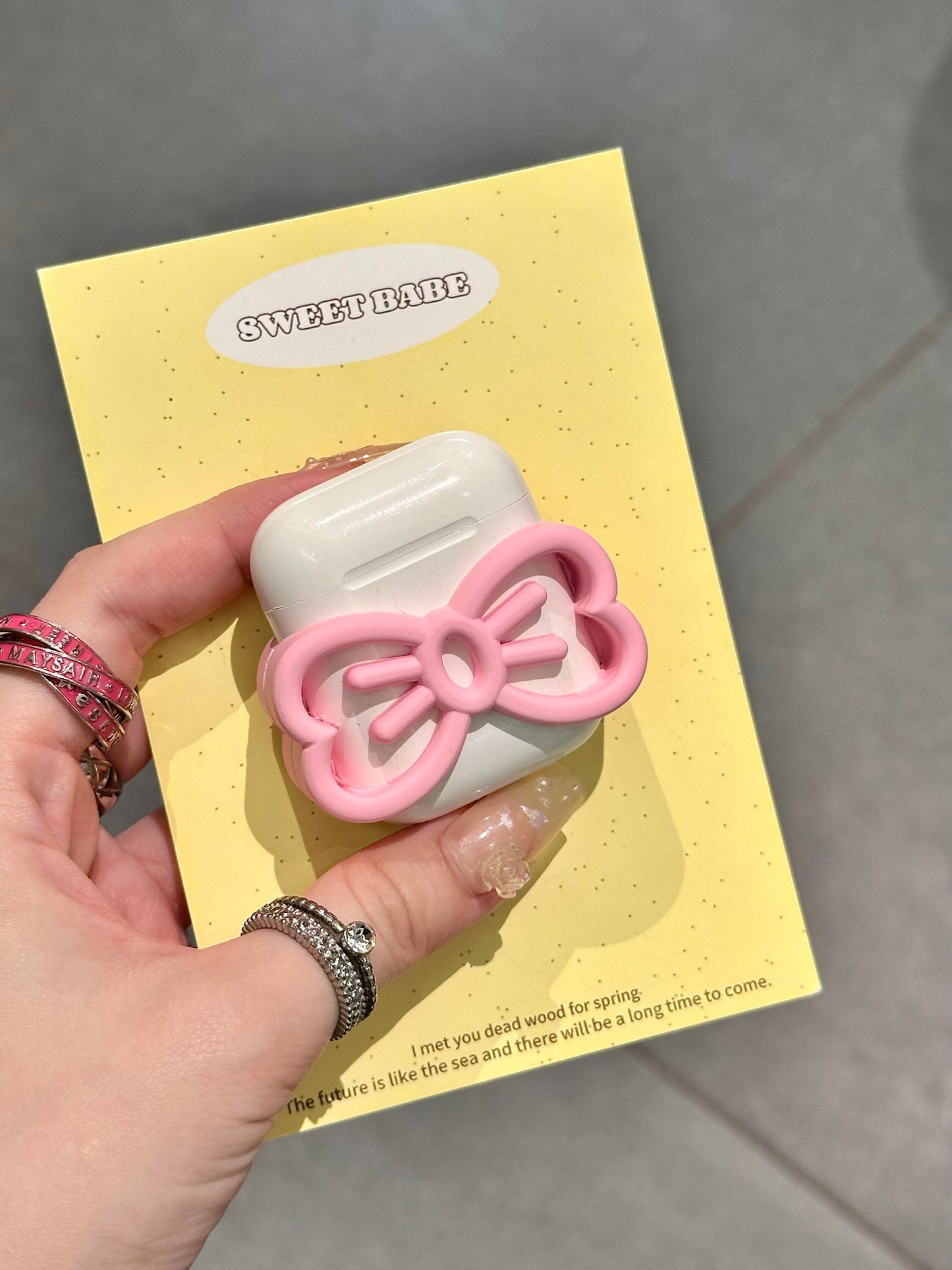 Pink Bow Shape Cute Kawaii AirPods Case