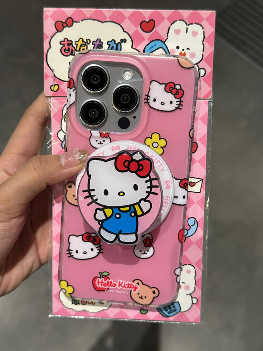 Kitty Pink Bunny Flowers MagSafe Case MagSafe Stand Holder / Phone Grip