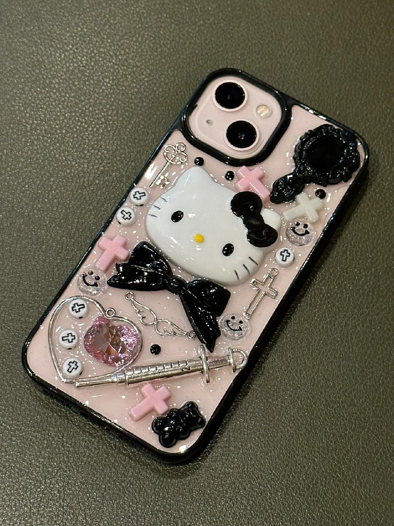 3D Kitty Handmade Clear Cute Kawaii Phone Case For iPhone 16 Pro Max 15 14 13 12 Pro