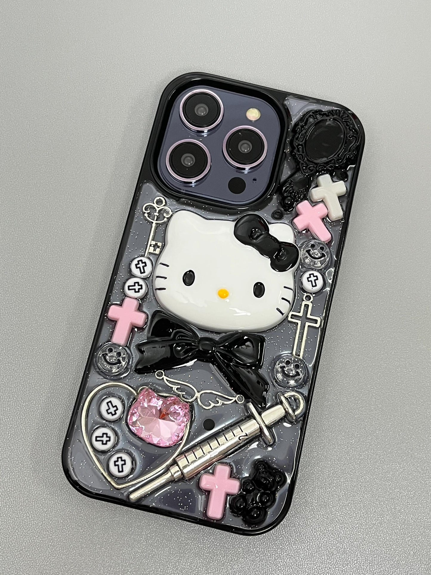 3D Kitty Handmade Clear Cute Kawaii Phone Case For iPhone 16 Pro Max 15 14 13 12 Pro