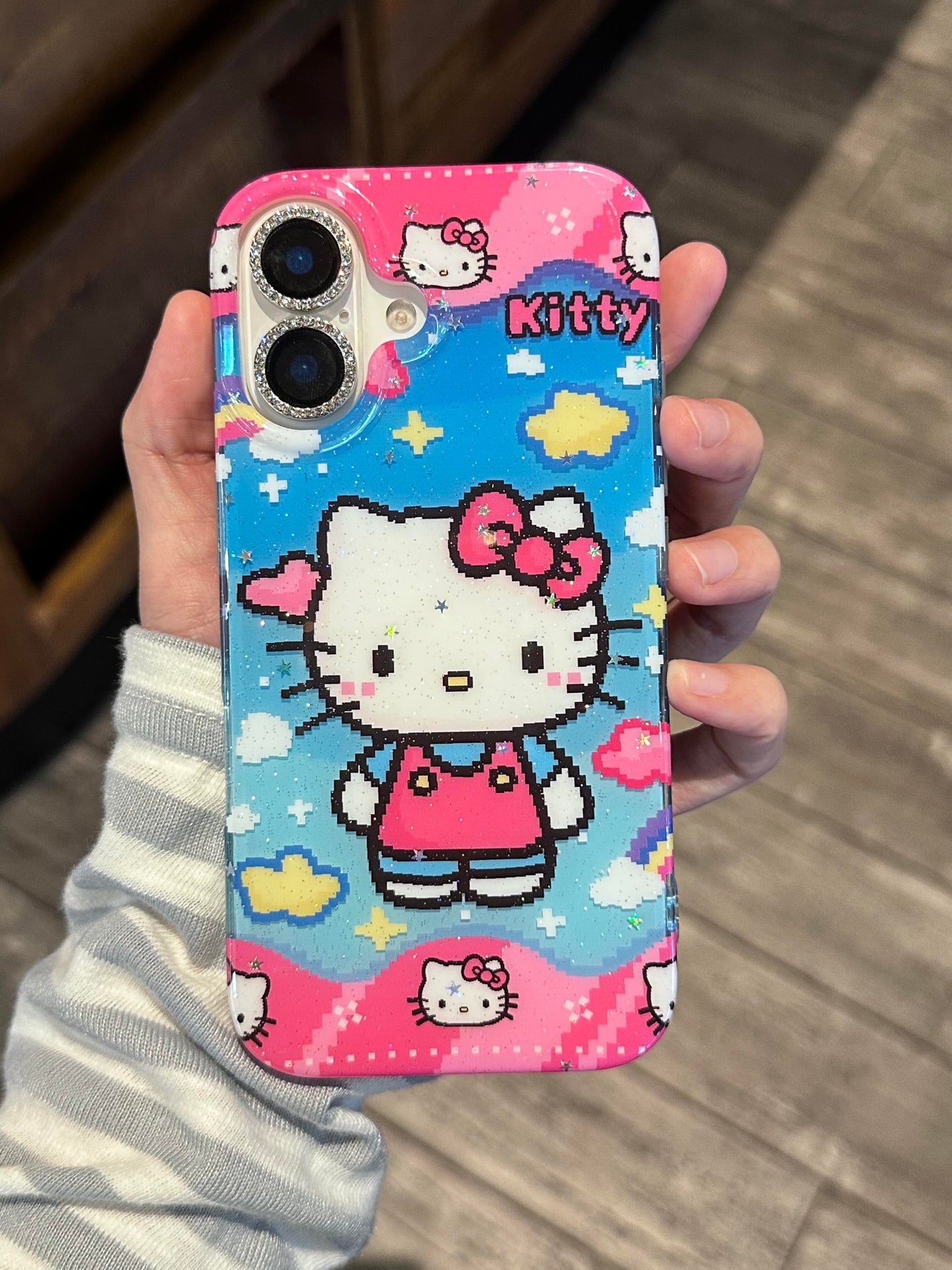 Coque de téléphone chaton pailletée mignonne kawaii