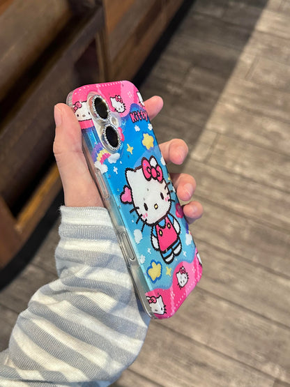 Coque de téléphone chaton pailletée mignonne kawaii