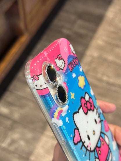 Coque de téléphone chaton pailletée mignonne kawaii