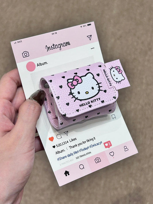 Kitty Pink Polka Dots Cute Kawaii AirPods Case