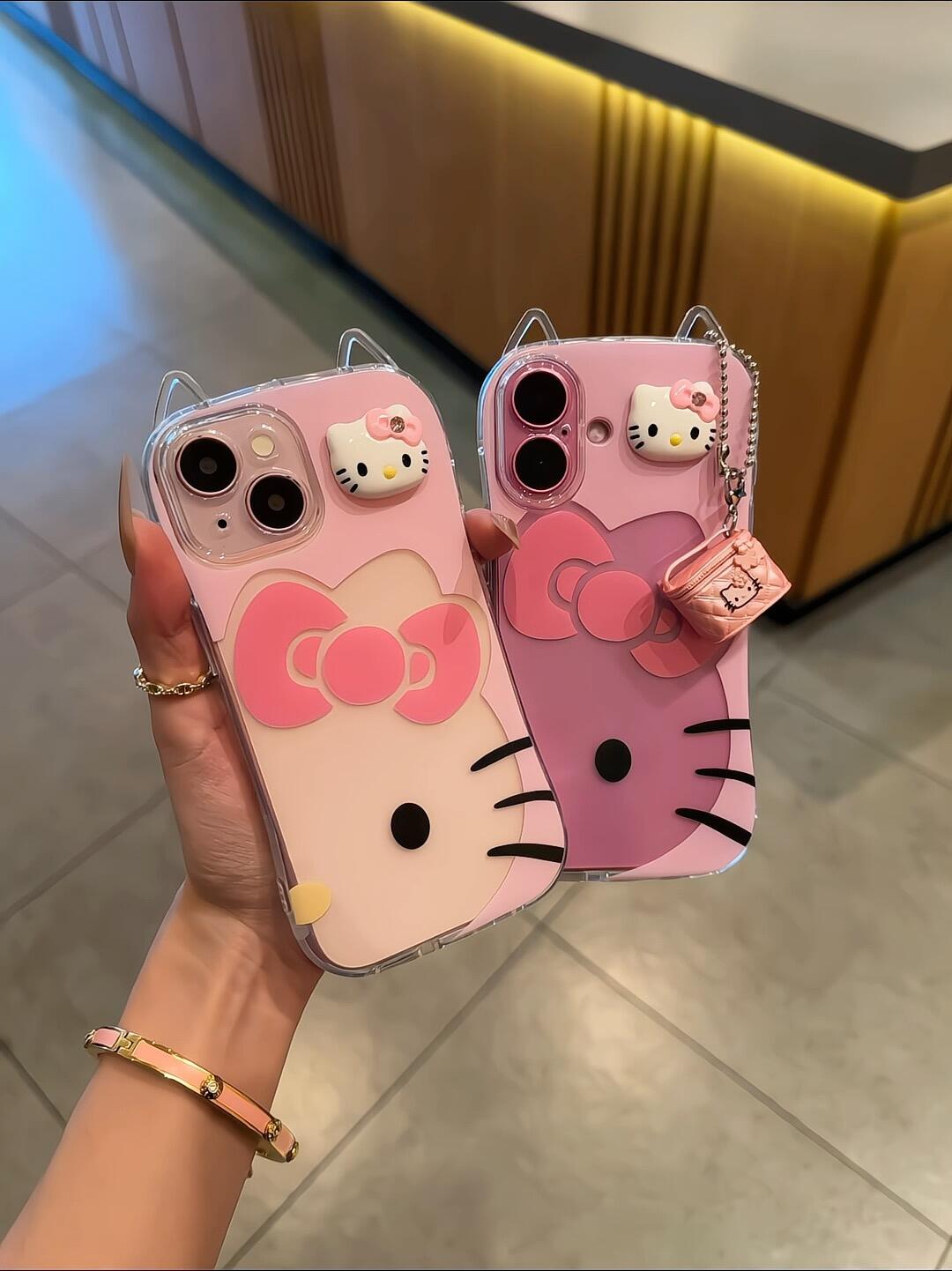 Cat's Ear Shape Kitty Pink Cute Kawaii Phone Case