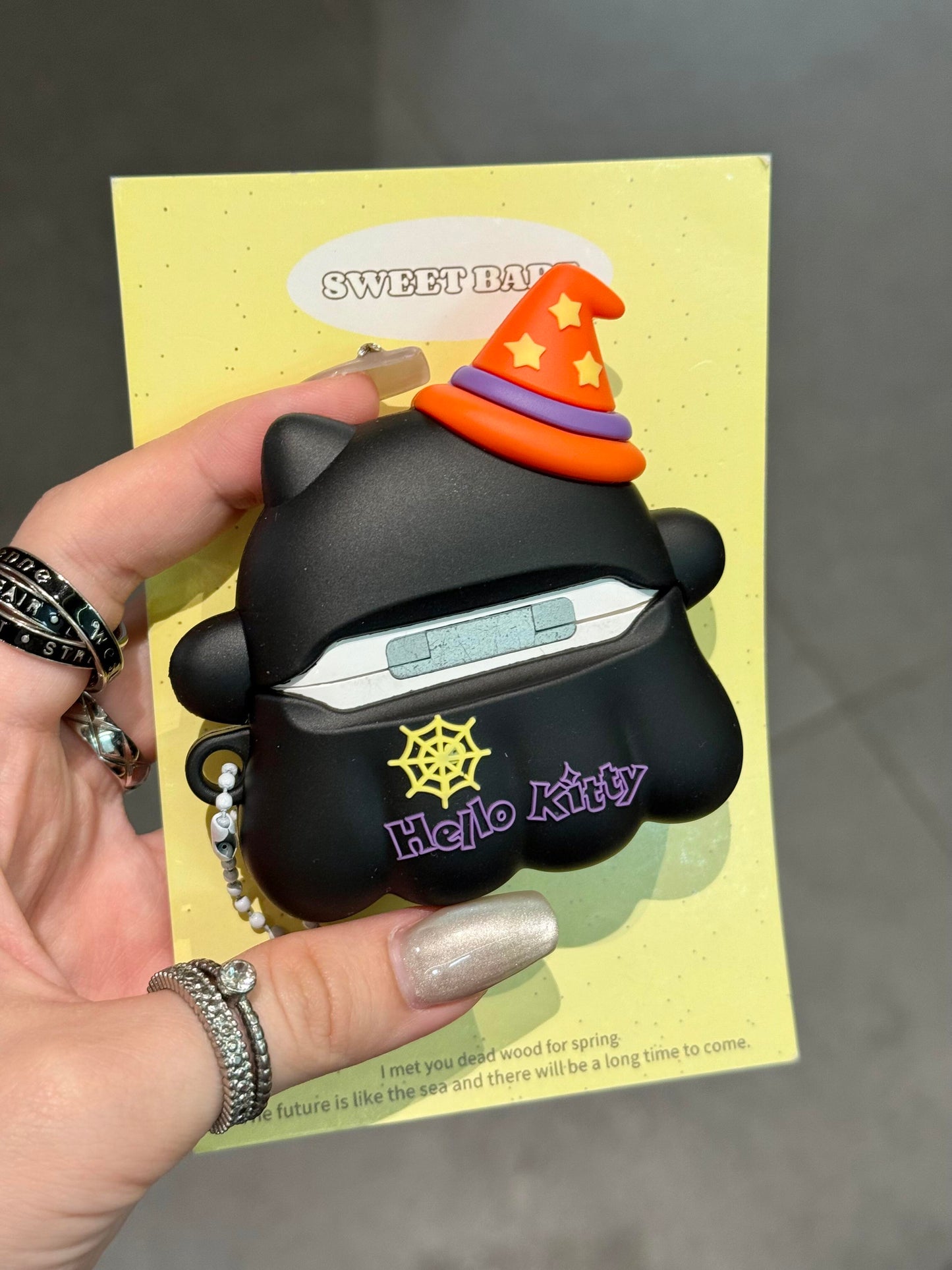 Kitty Black Halloween Ghost Shape Silicone Cute Kawaii AirPods Case