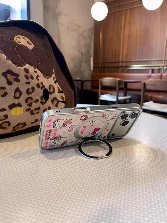Pink magnetic Hello Kitty phone case