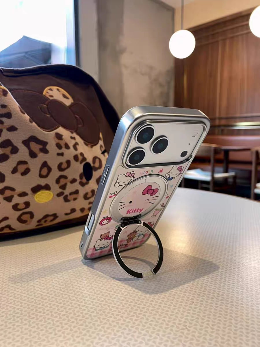 Pink magnetic Hello Kitty phone case