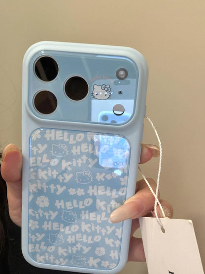 Cute Kitty Phone Case For iPhone 17 16 15 14 Pro Max Mirror Back Cover
