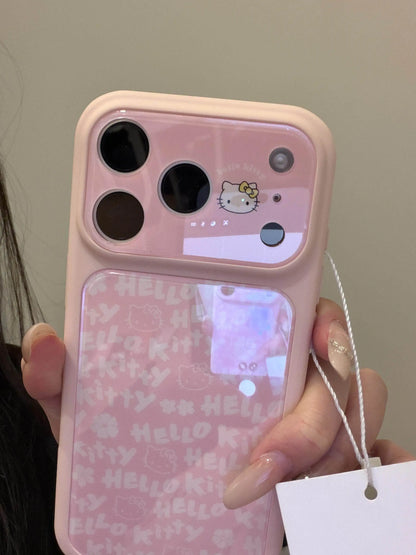Cute Kitty Phone Case For iPhone 17 16 15 14 Pro Max Mirror Back Cover