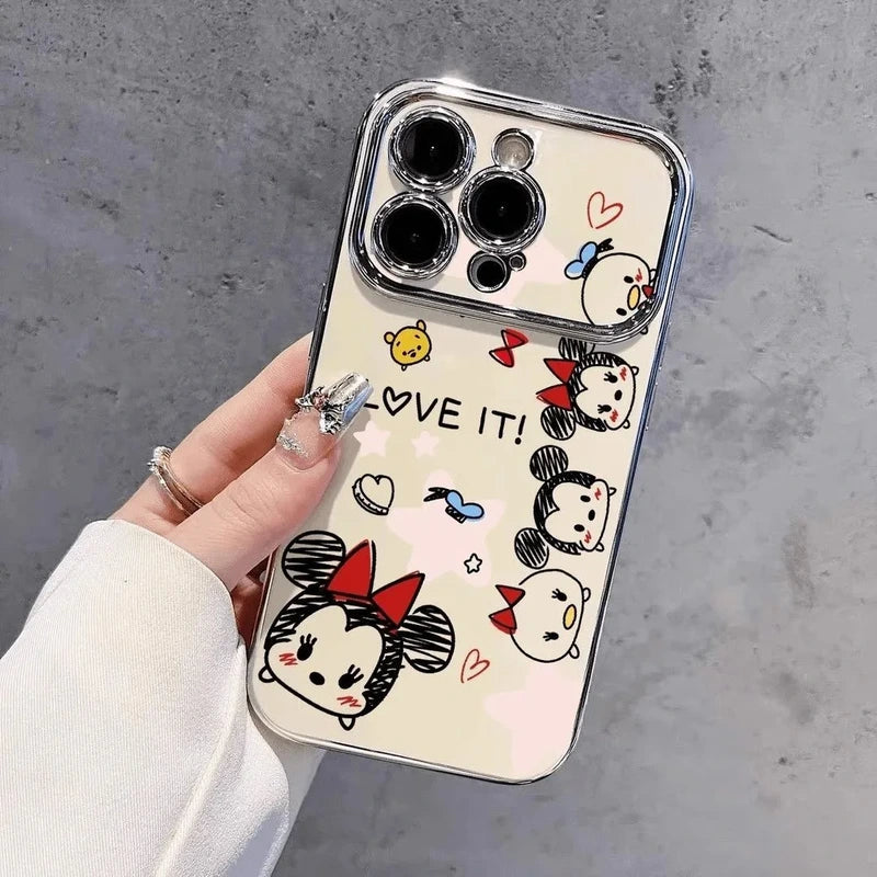 Kids Hand-drawn Sketches Cartoon Mick Mouse Plating iPhone Case