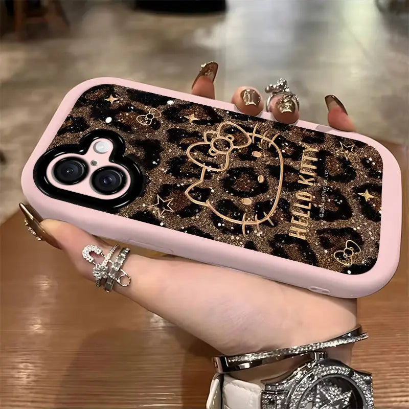Kitty Leopard Shinny  Phone Case For iPhone