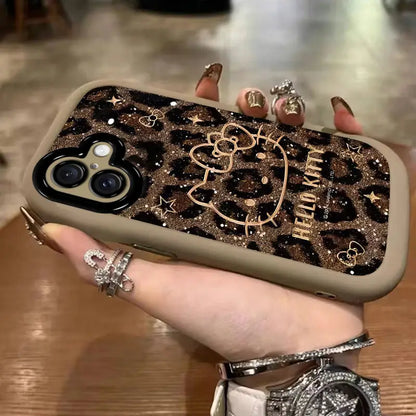 Kitty Leopard Shinny  Phone Case For iPhone