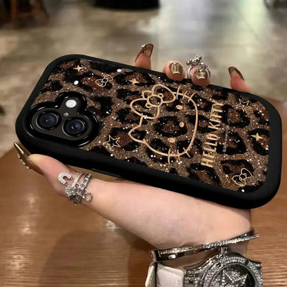 Kitty Leopard Shinny  Phone Case For iPhone