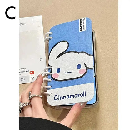 Kitty Notebook Flip Phone Case For iPhone Clear Sari Kuro Back Cover