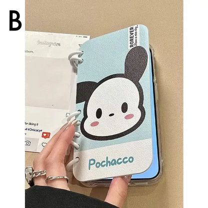 Kitty Notebook Flip Phone Case For iPhone Clear Sari Kuro Back Cover