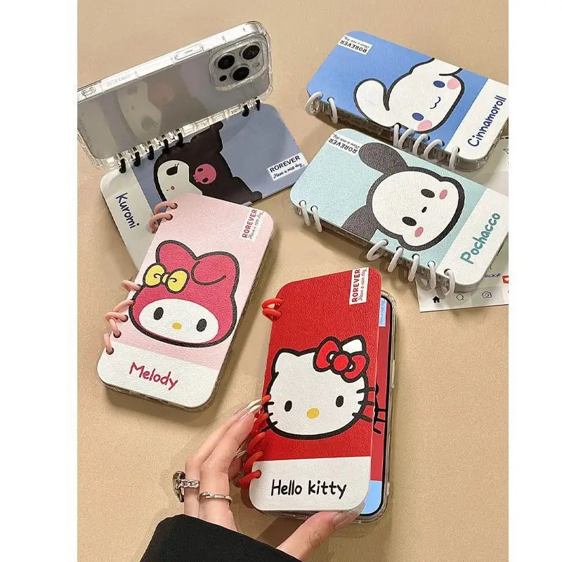 Kitty Notebook Flip Phone Case For iPhone Clear Sari Kuro Back Cover
