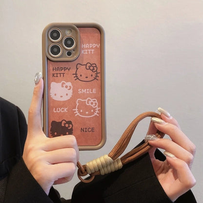 Coque souple en silicone antichoc avec cordon et motif léopard pour iPhone 17, 16, 15, 14, 13, 12, 11 Pro Max, X, XR, XS, 7, 8 Plus