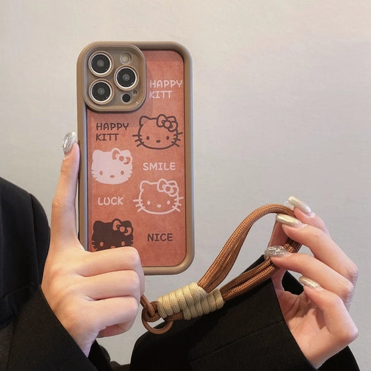 Coque souple en silicone antichoc avec cordon et motif léopard pour iPhone 17, 16, 15, 14, 13, 12, 11 Pro Max, X, XR, XS, 7, 8 Plus