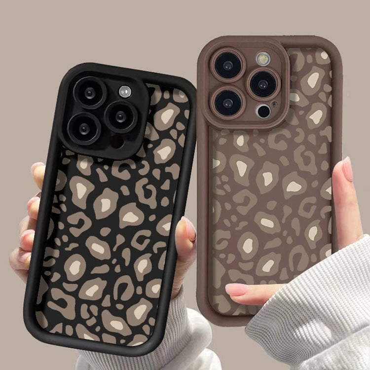 Leopard Print Spotted Frosted Silicone Phone Case for iPhone