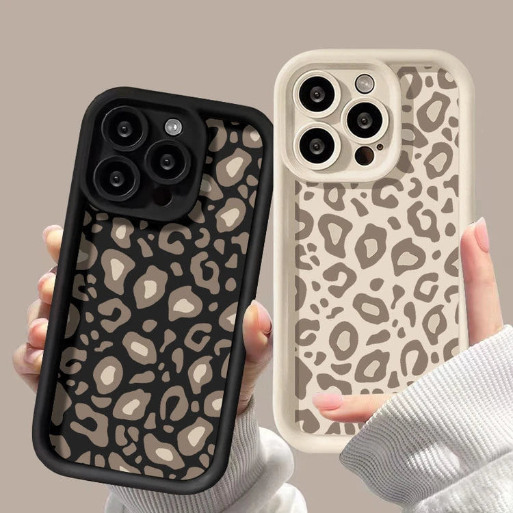 Leopard Print Spotted Frosted Silicone Phone Case for iPhone