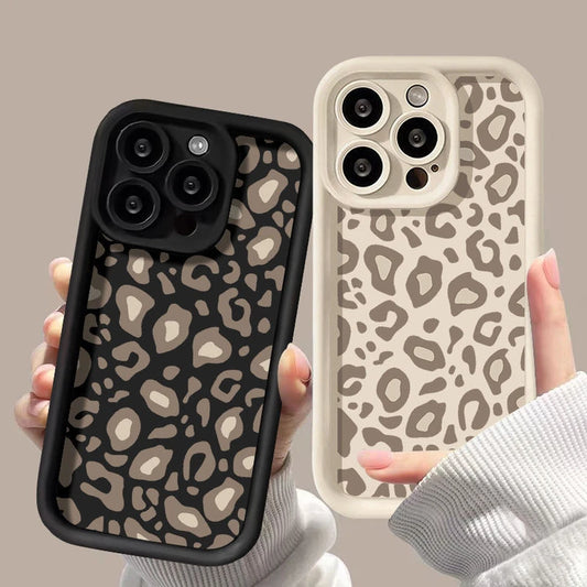 Leopard Print Spotted Frosted Silicone Phone Case for iPhone