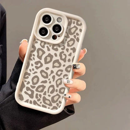 Leopard Print Spotted Frosted Silicone Phone Case for iPhone
