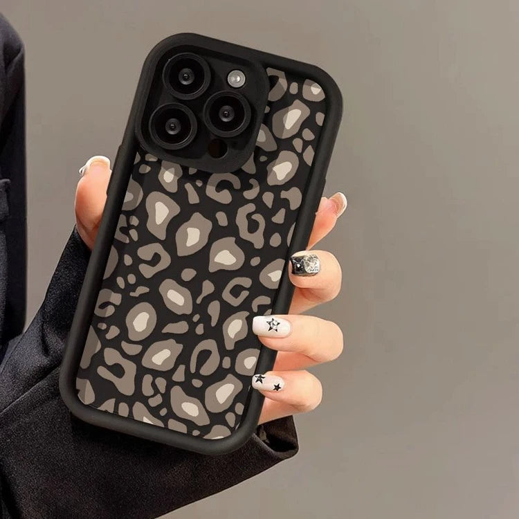 Leopard Print Spotted Frosted Silicone Phone Case for iPhone
