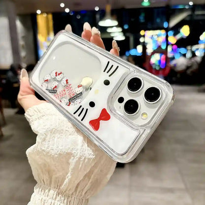 Liquid Quicksand Kitty Phone Case for iPhone