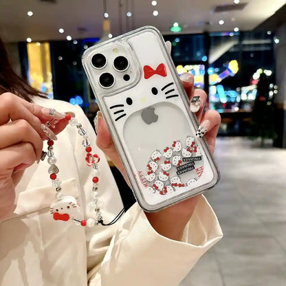 Liquid Quicksand Kitty Phone Case for iPhone