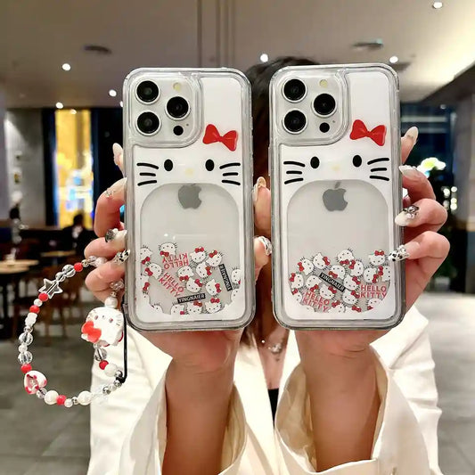 Liquid Quicksand Kitty Phone Case for iPhone