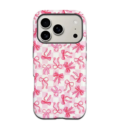 Coque iPhone MagSafe à nœuds roses girly pour Samsung