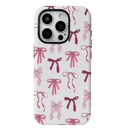 Coque iPhone MagSafe à nœuds roses girly pour Samsung