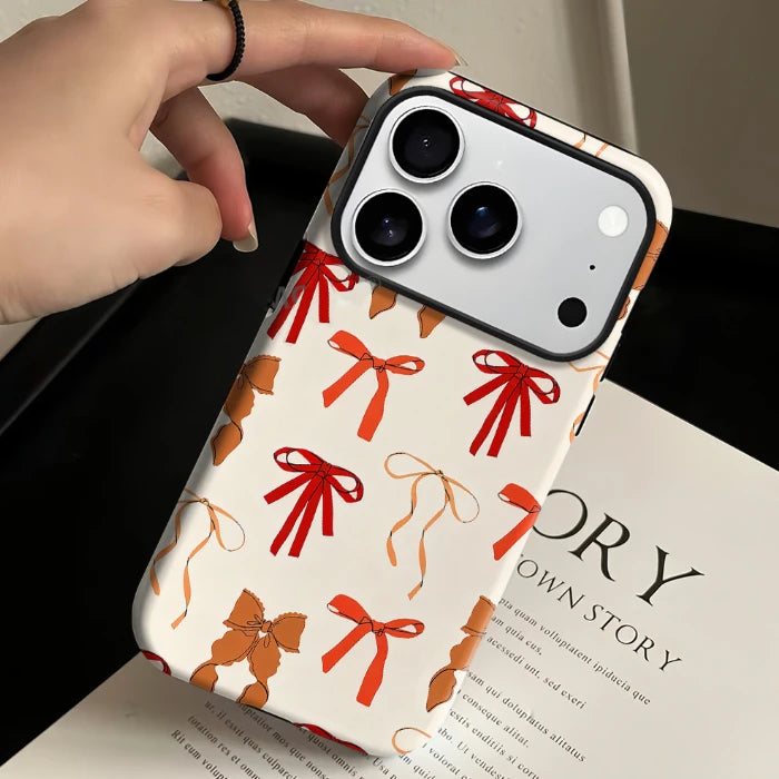 Coque iPhone MagSafe à nœuds roses girly pour Samsung