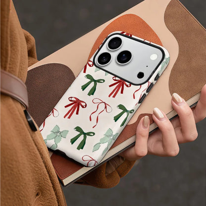 Coque iPhone MagSafe à nœuds roses girly pour Samsung