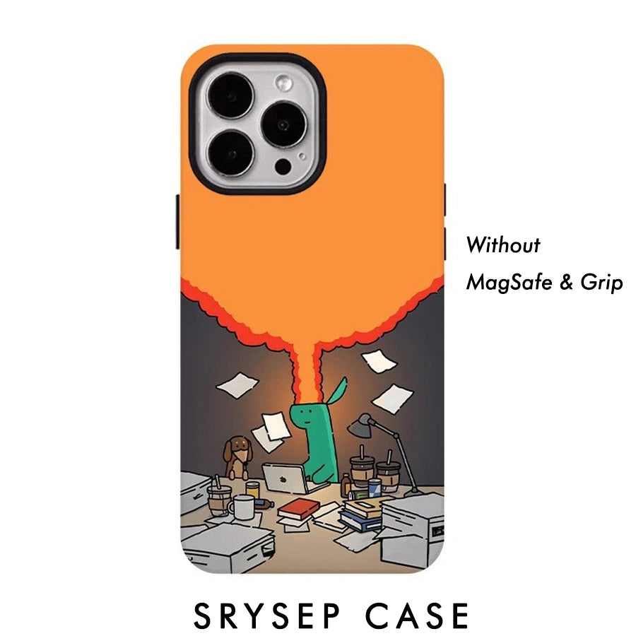 Matte Design Brainstorming iPhone Case Magnetic Phone Grip for MagSafe