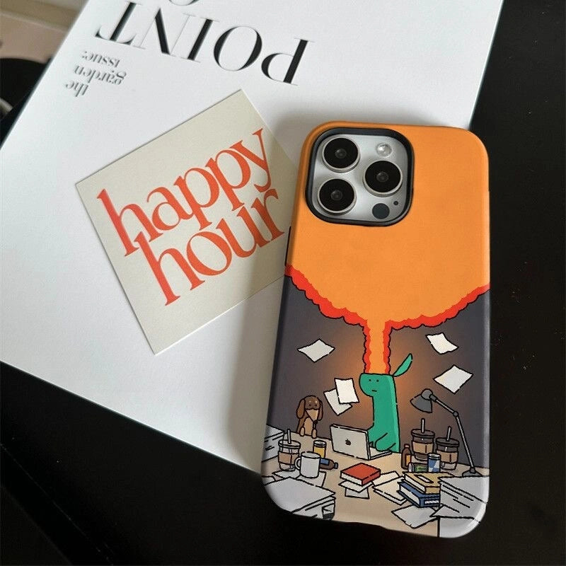 Matte Design Brainstorming iPhone Case Magnetic Phone Grip for MagSafe